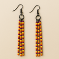 Jael Beaded Pin Earrings – Purple, Yellow & Orange