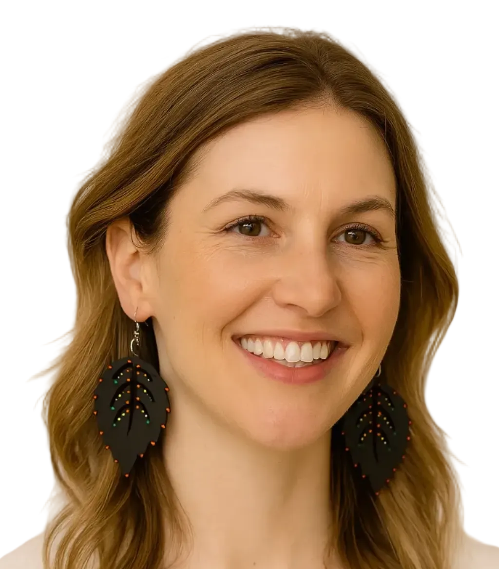 Zuri Hand-Painted Wood Earrings – Black Green Multi-Color