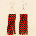 Edit Beaded Fringe Earrings – Black & Red