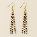 Jael Beaded Pin Earrings – Black, White & Gold