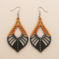 Nida Hand-Painted Wood Dangle Earrings – Multi-Color