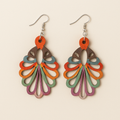 Prism  Hand-Painted Wood Dangle Earrings –  Multi-Color