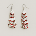 Eti Beaded Dangle Earrings – White, Copper & Red