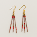 Jael Beaded Dangle Earrings – Dusty Lavender, Bronze & Berry