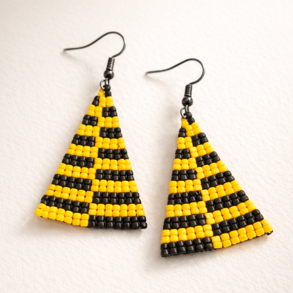 Blitz Drop Earrings – Black & Yellow