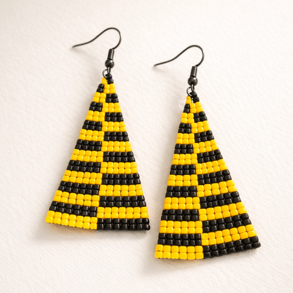 Blitz Drop Earrings – Black & Yellow