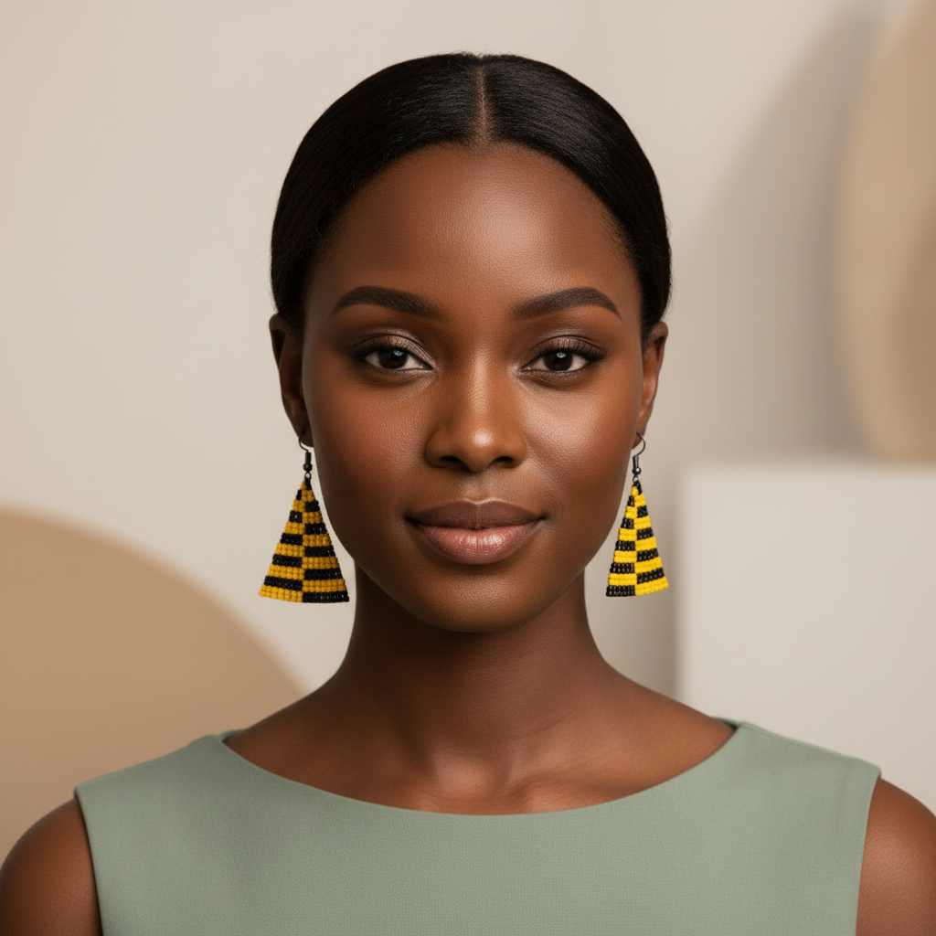 Blitz Drop Earrings – Black & Yellow