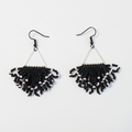 Arise Fringe Earrings – Black & Soft Pink