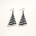 Blitz Drop Earrings – Black & White Tree Pattern