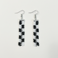 Adorn Linear Fringe Earrings – Black & White