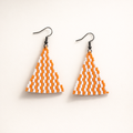 Blitz Drop Earrings – Orange & White Cascade Pattern