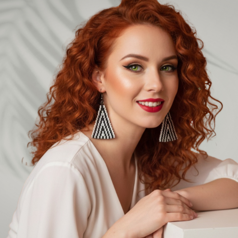 Blitz Drop Earrings – Black & White ascend