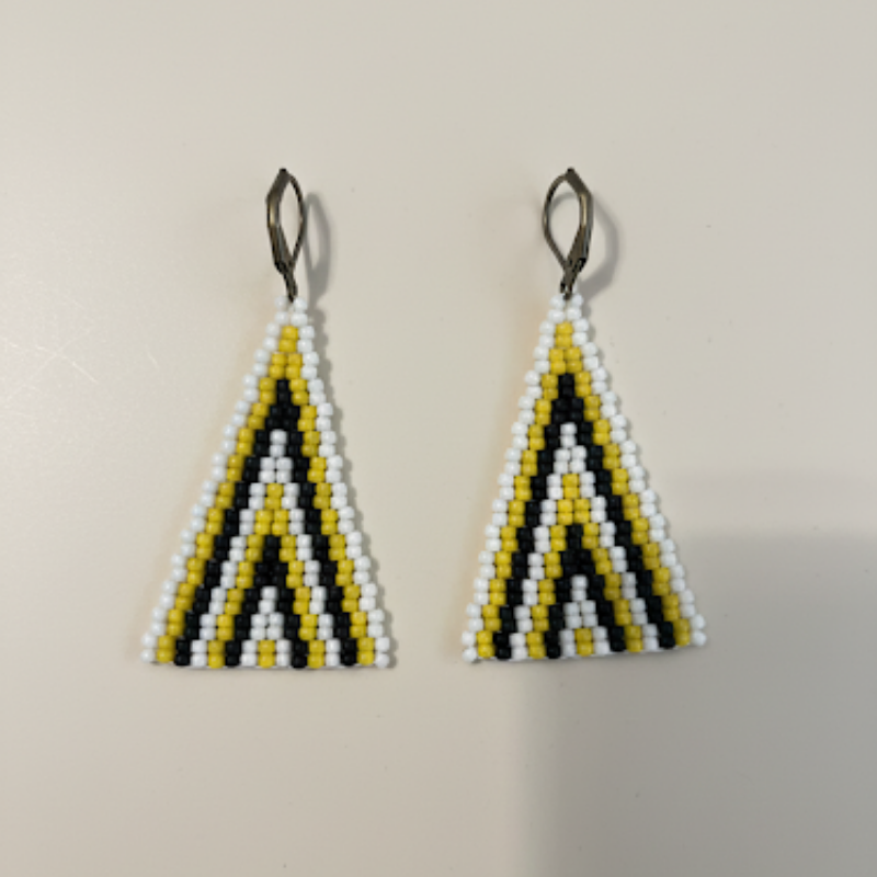 Blitz Drop Earrings – Cream & Yellow Ascend Pattern