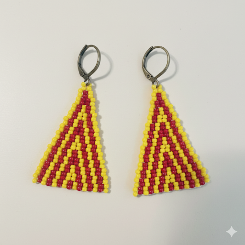 Blitz Drop Earrings – Red & Yellow Ascend Pattern