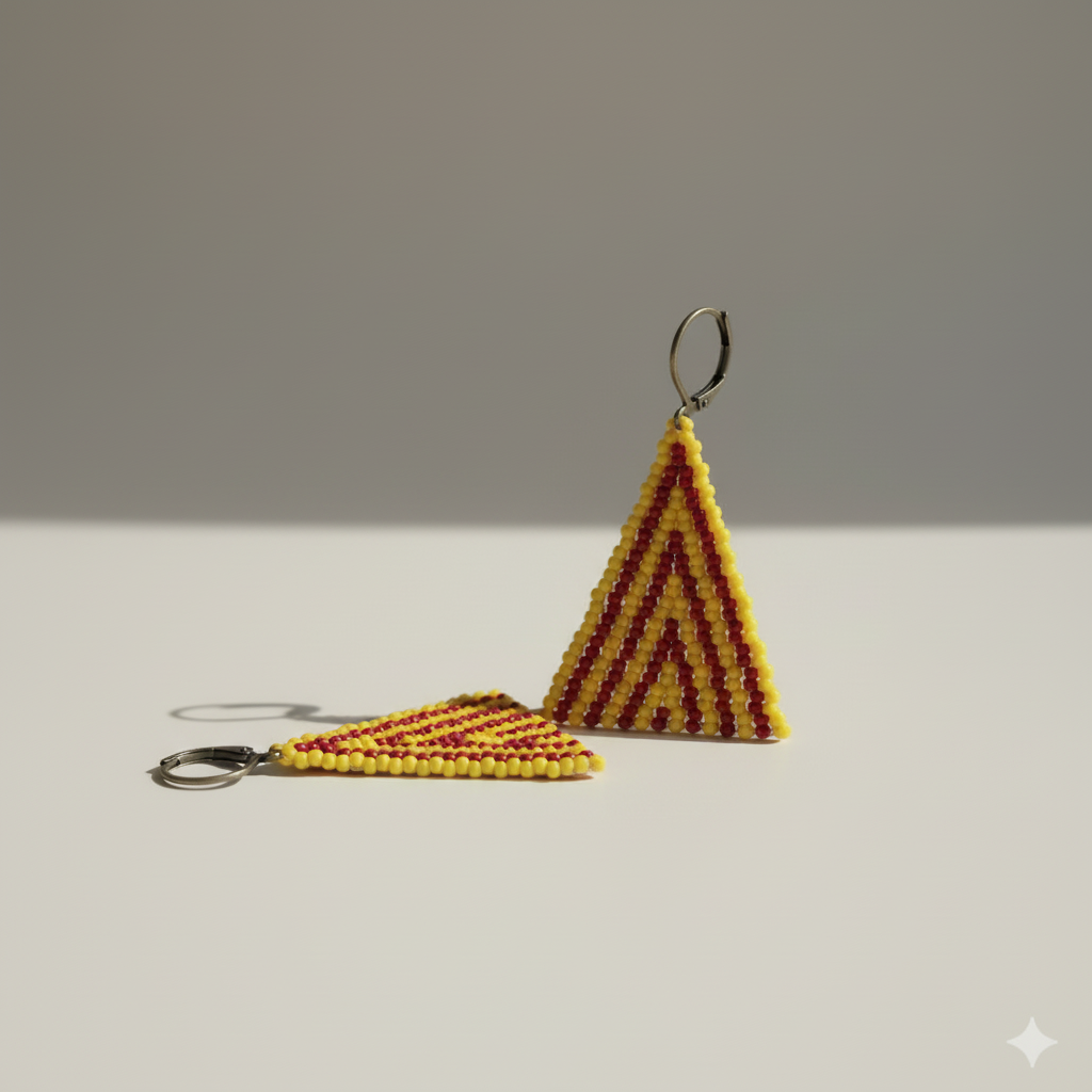 Blitz Drop Earrings – Red & Yellow Ascend Pattern
