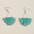 Arise Fringe Earrings – Green & White