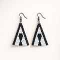 Key of David Blitz Drop Earrings – Black & White