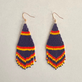 Poise Beaded Earrings – Navy, Red & Yellow