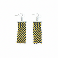 Adorn Linear Fringe Earrings – Navy Blue & Yellow