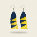 Bliss Beaded Earrings – Navy Blue & Yellow