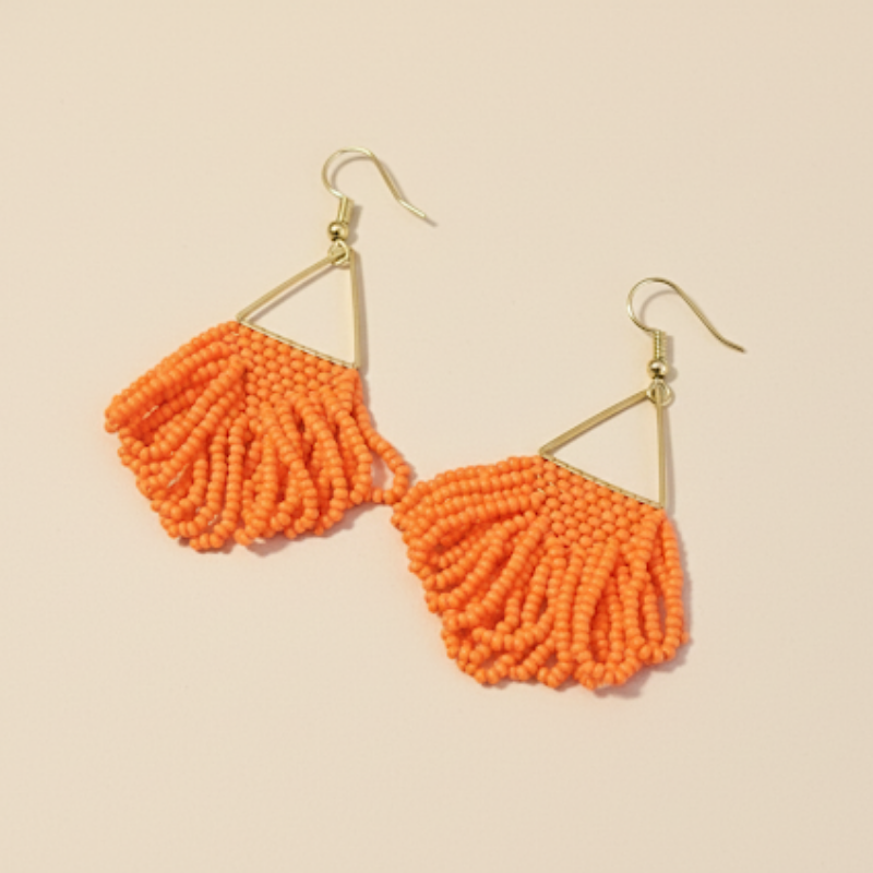 Arise Fringe Earrings – Orange