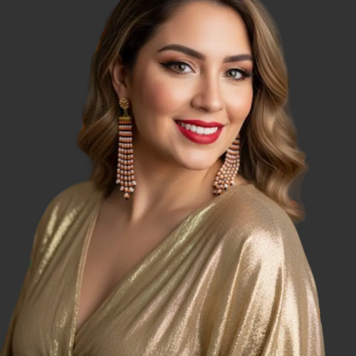 Adorn Linear Fringe Earrings – Orange, Black & White