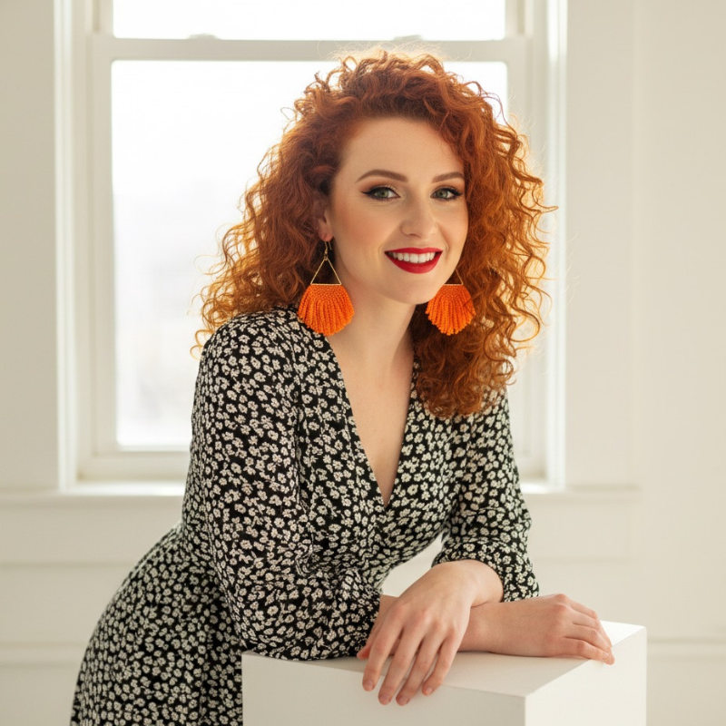 Arise Fringe Earrings – Orange