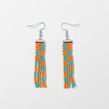 Adorn Linear Fringe Earrings – Orange & Turquoise