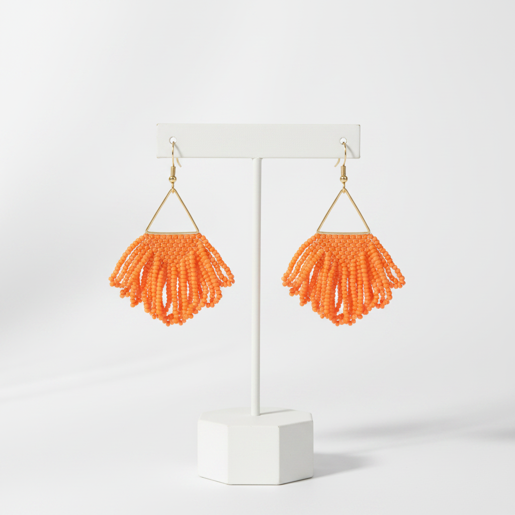 Arise Fringe Earrings – Orange