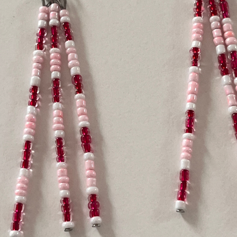 Jael Beaded Pin Earrings – Pink & Burgundy