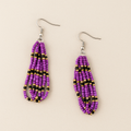 Eti Beaded Dangle Earrings – Purple, Bronze & Black