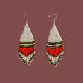 Poise Beaded Earrings – White, Orange, Black & Yellow