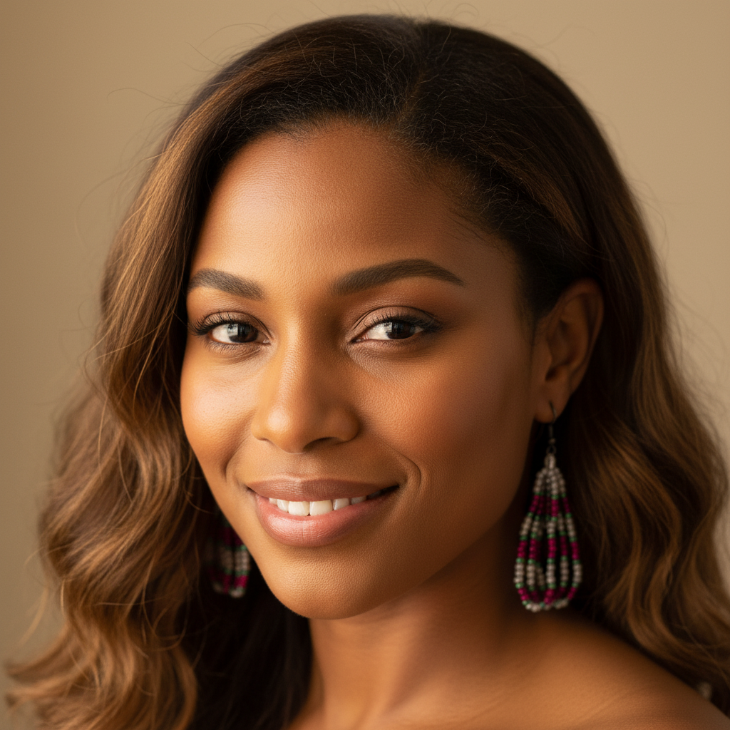 Eti Beaded Dangle Earrings – Pearl White, Fuchsia & Green