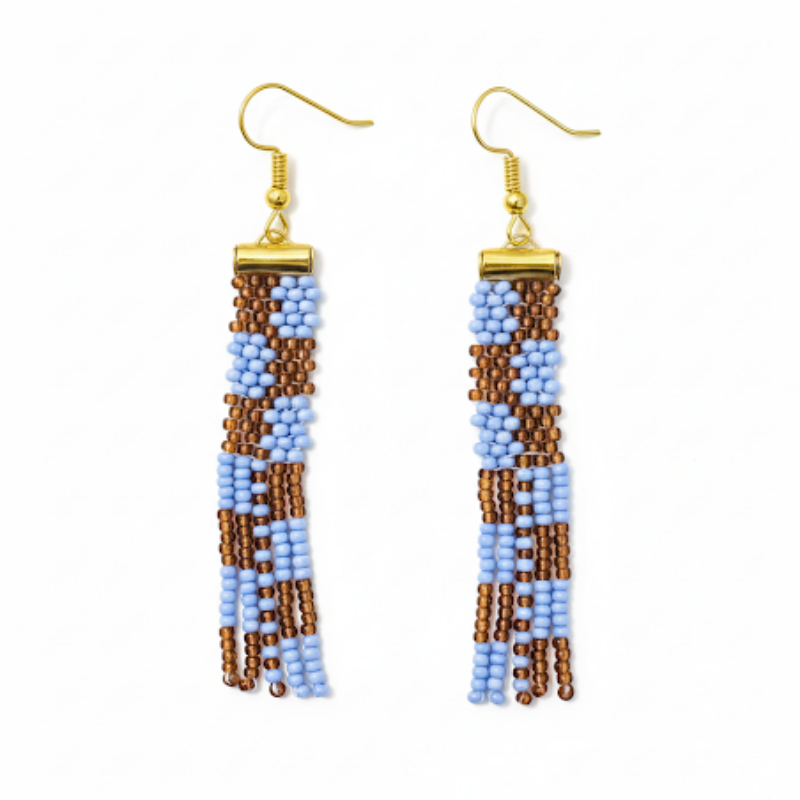 Adorn Linear Fringe Earrings – Topaz & Violet