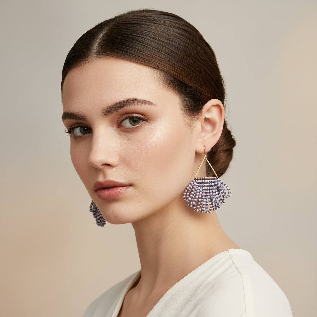 Arise Beaded Earrings – Topaz & Violet
