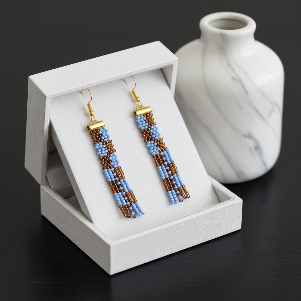 Adorn Linear Fringe Earrings – Topaz & Violet