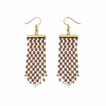 Adorn Linear Fringe Earrings – Topaz & White