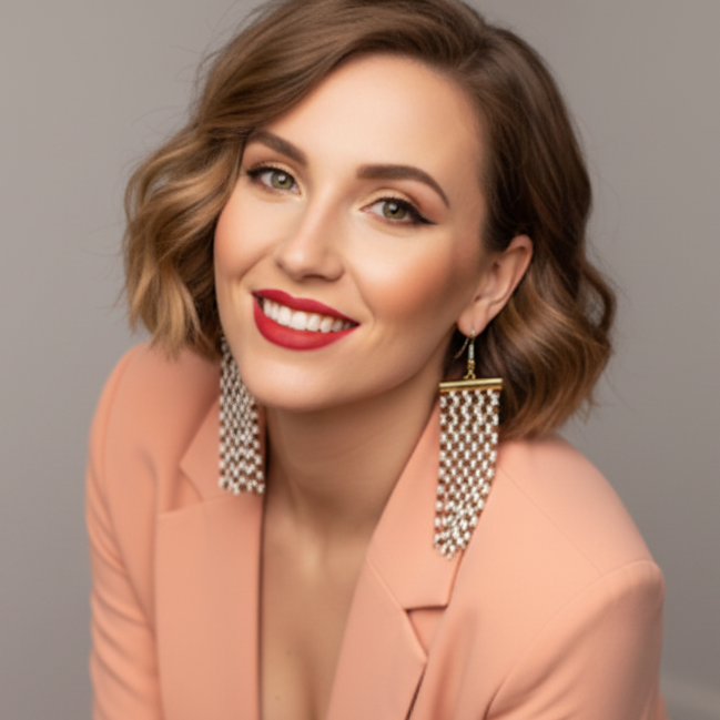 Adorn Linear Fringe Earrings – Topaz & White
