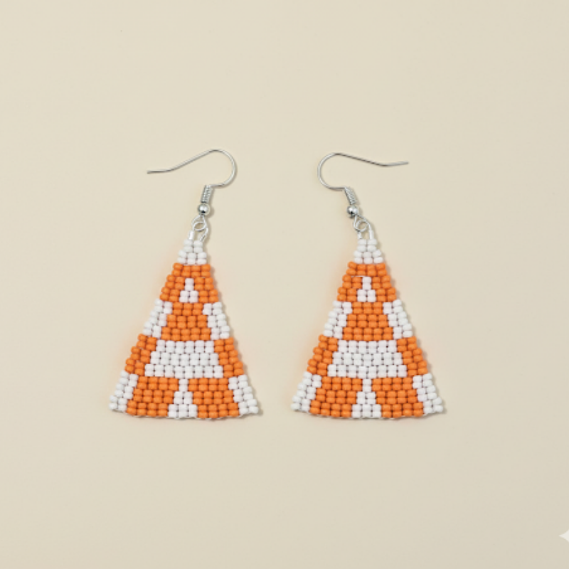 Blitz Drop Earrings – Orange & White