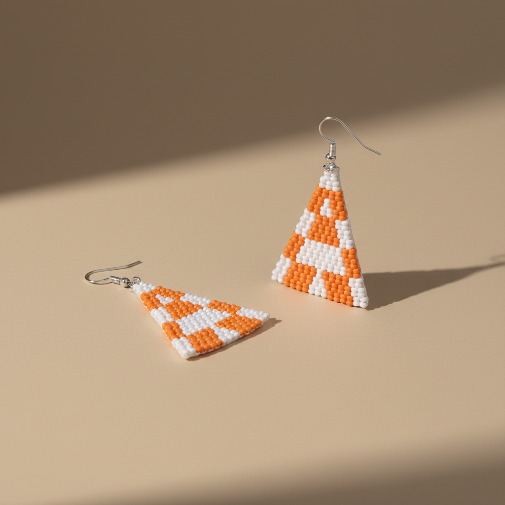 Blitz Drop Earrings – Orange & White