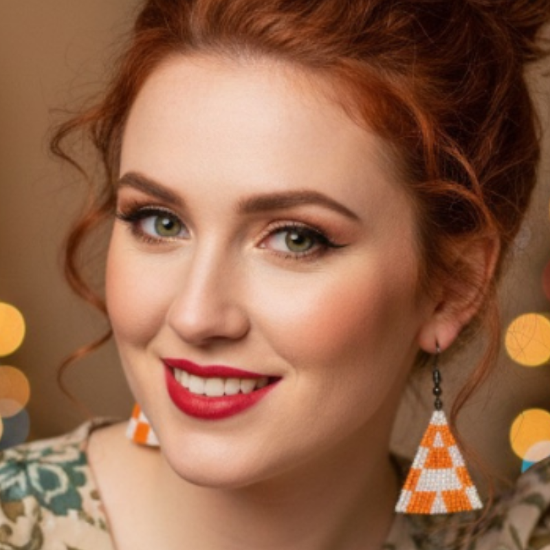 Blitz Drop Earrings – Orange & White