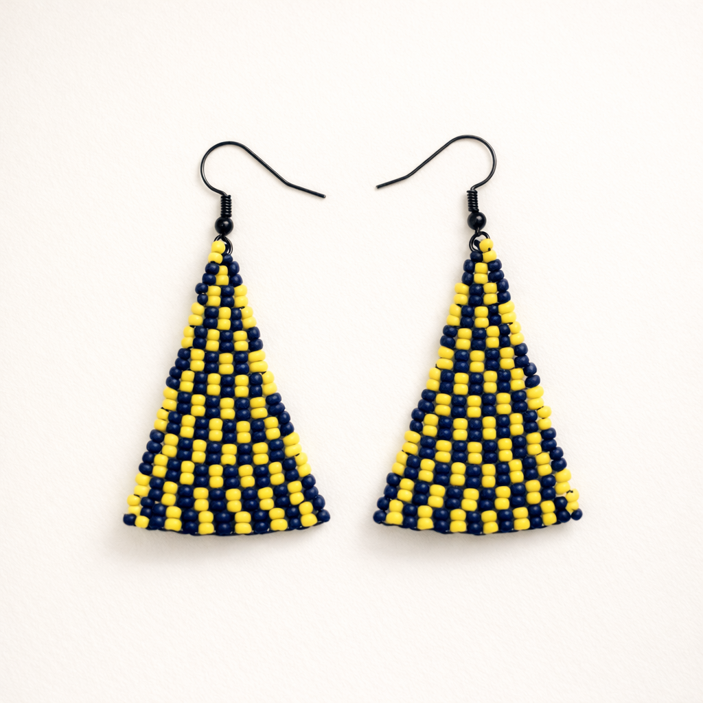 Blitz Drop Earrings – Navy & Yellow