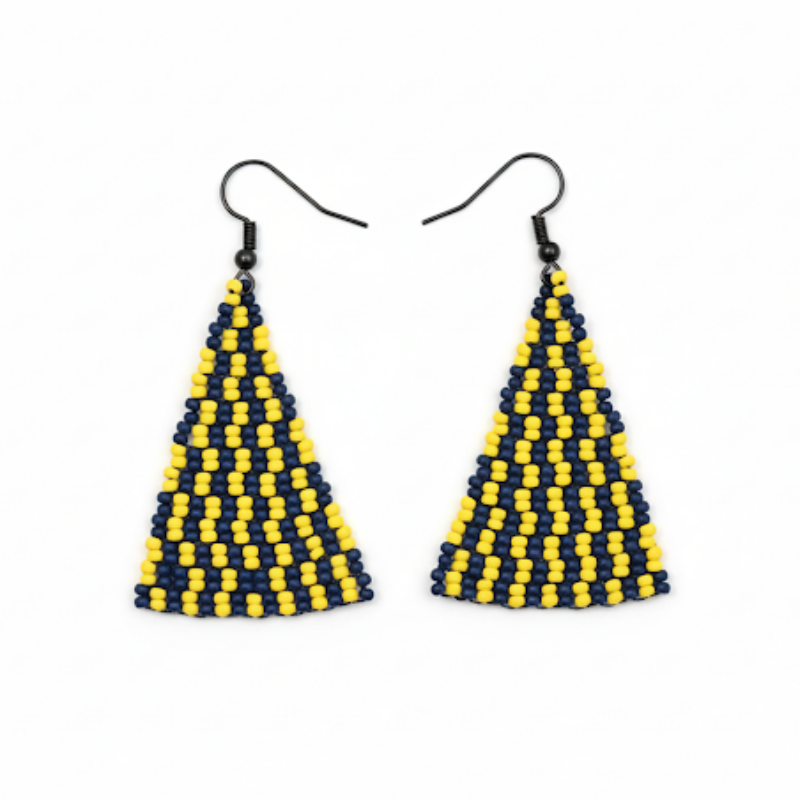 Blitz Drop Earrings – Navy & Yellow