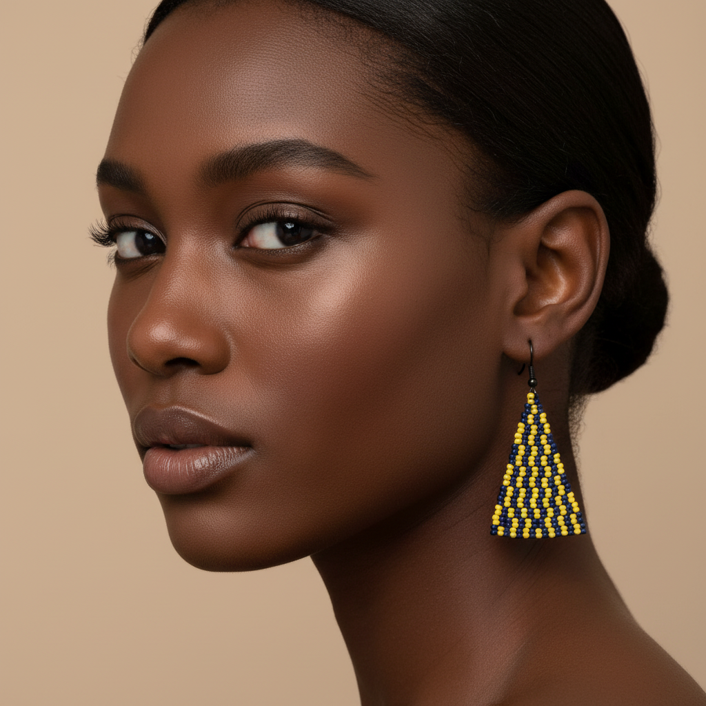 Blitz Drop Earrings – Navy & Yellow