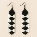 Echo Beaded Statement Earrings – Black & White